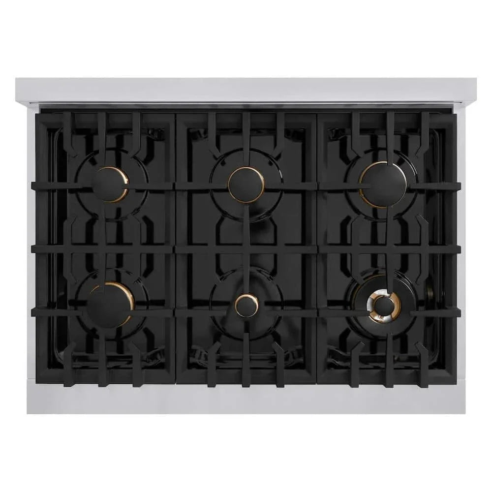 ZLINE 48" Select Gas Range Convection Gas Oven Stainless Steel Gold HGRZ-48-G