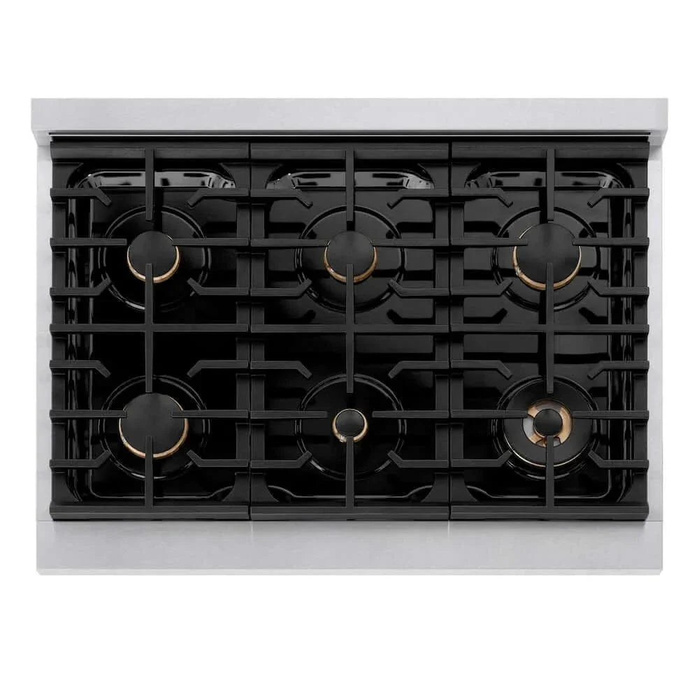 ZLINE 36"Gas Range, Convection Gas Oven, DuraSnow® Gold, SGRSZ-36-G