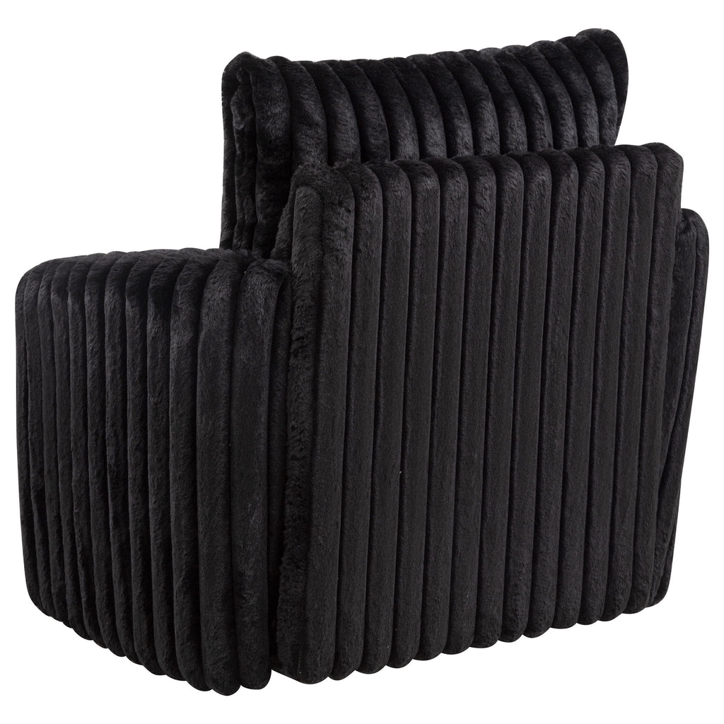 Sarco Corduroy Upholstered Swivel Accent Arm Chair Black