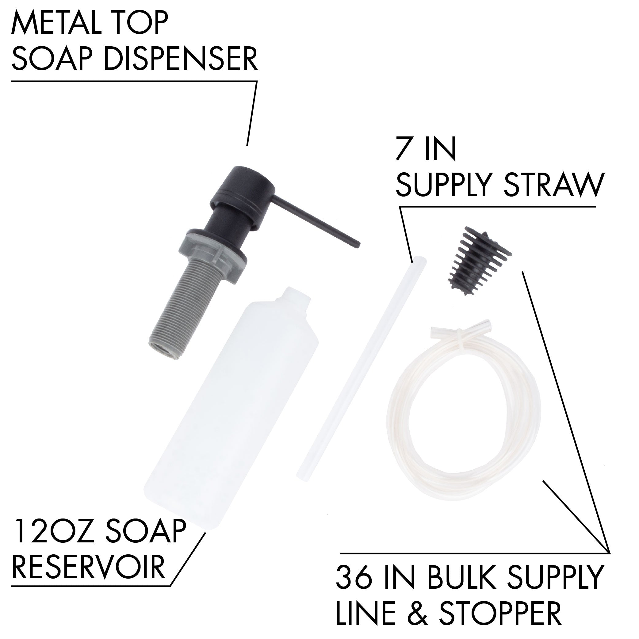 Laundry Tub Soap Dispenser (Black Finish)