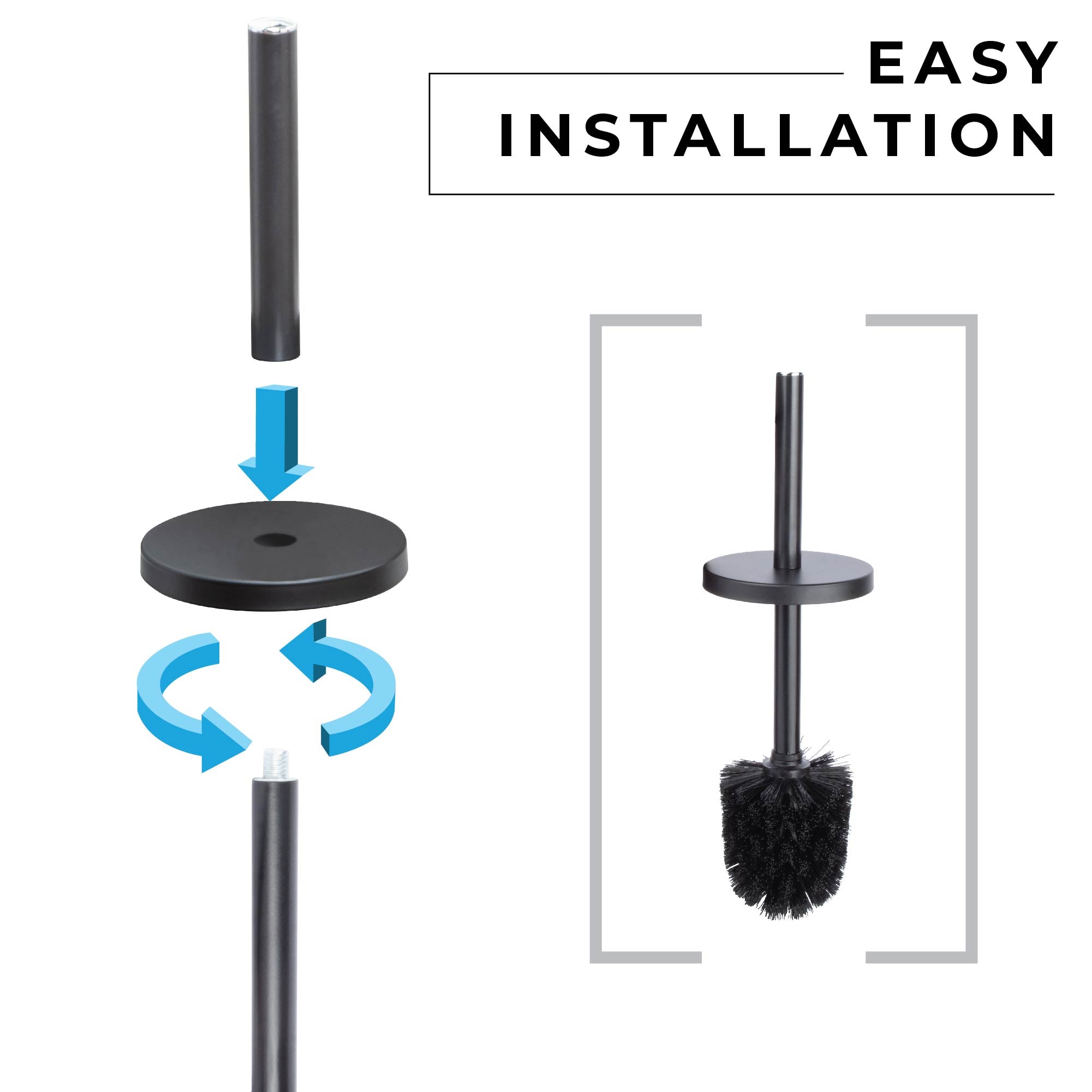 Toilet Brush and Holder (Matte Black Finish)