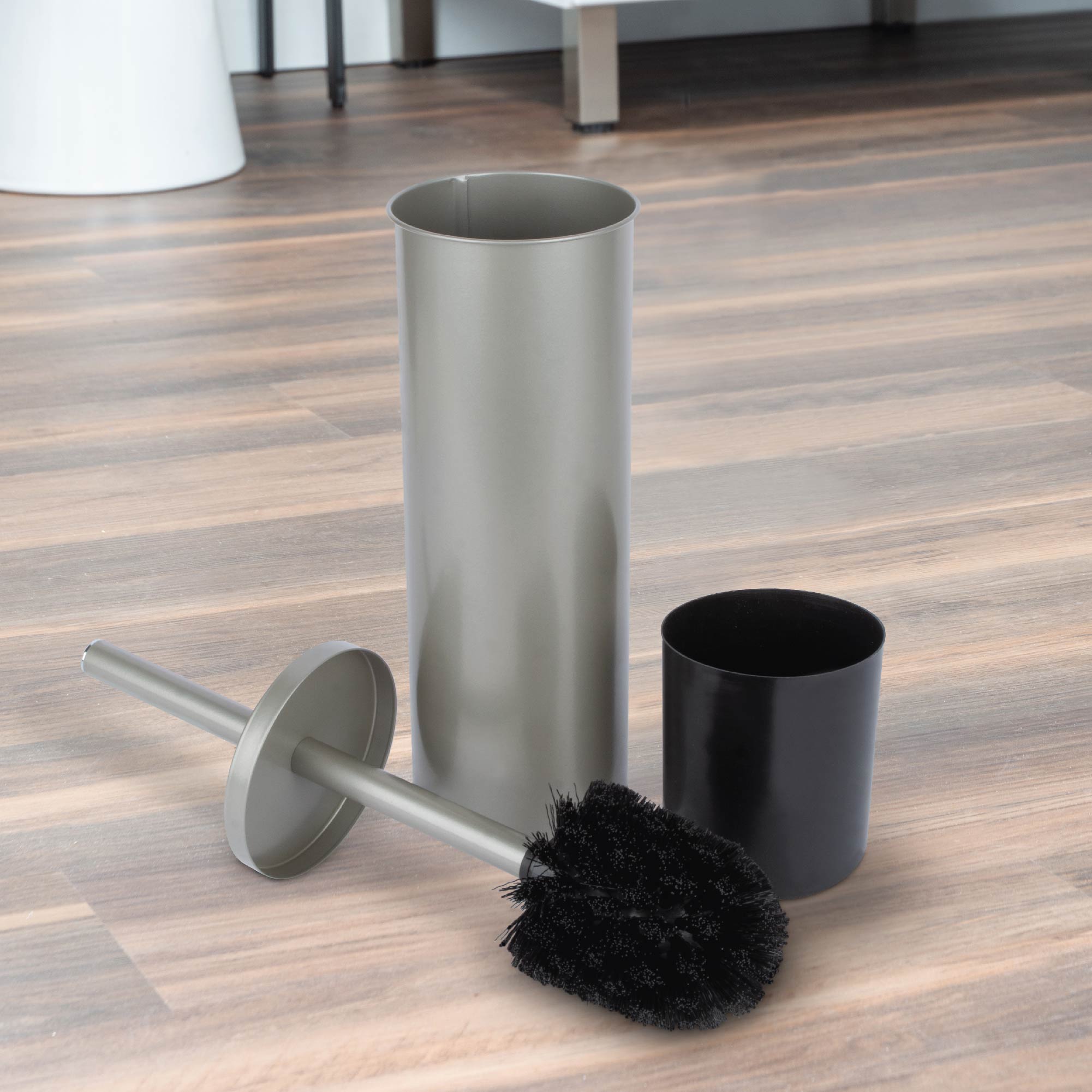 Toilet Brush and Holder, 2-Pack (Brushed Nickel Finish)