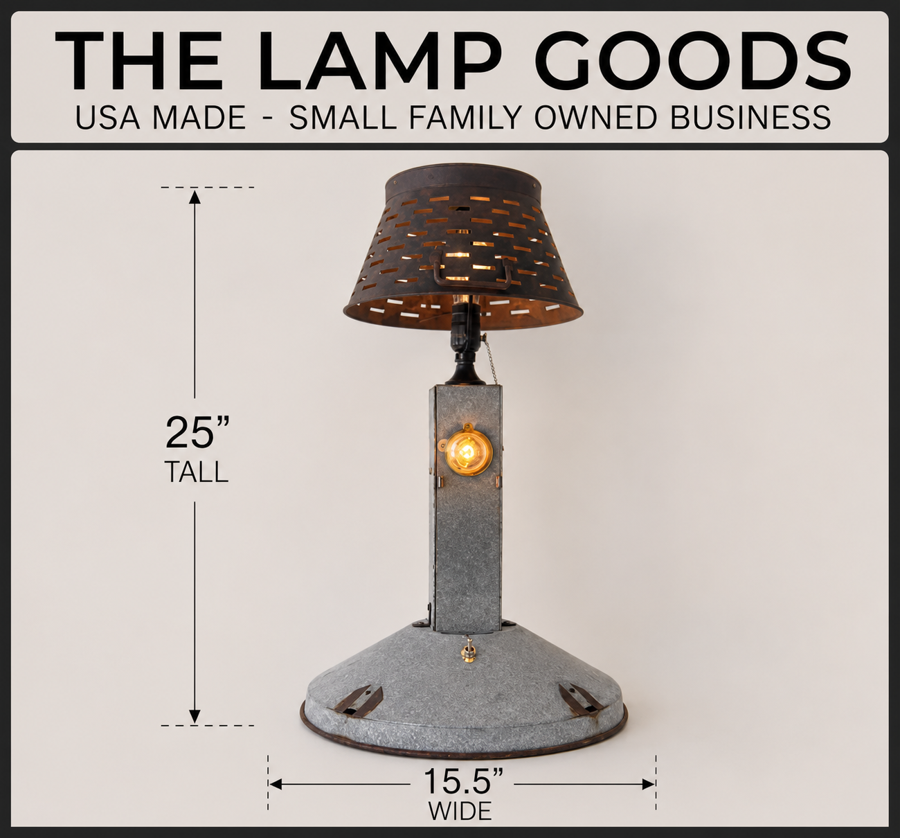 Original Antique Chicken Feeder Tall Farm Table Lamp