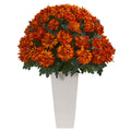 32" Spider Mum Artificial Plant in White Planter