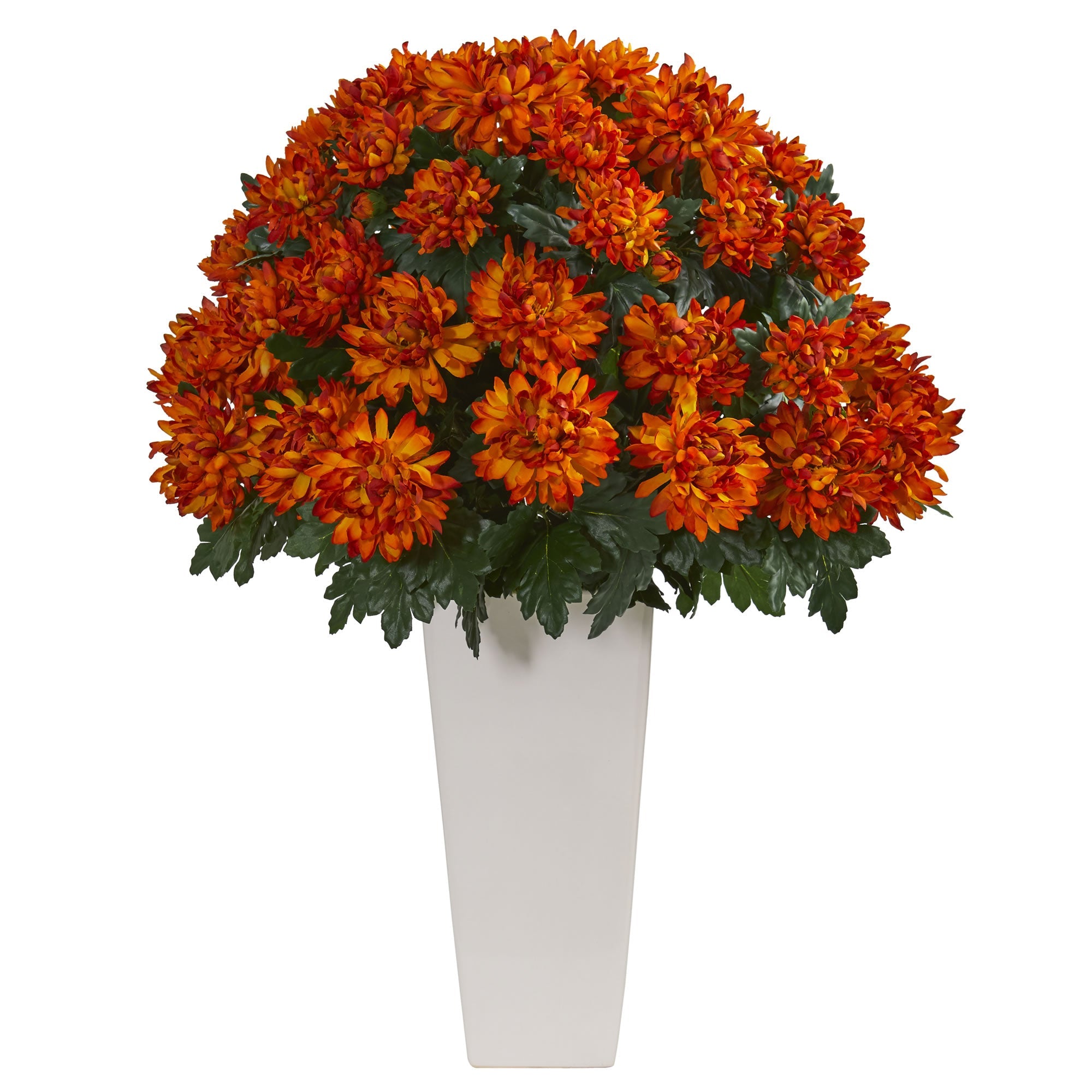 32" Spider Mum Artificial Plant in White Planter