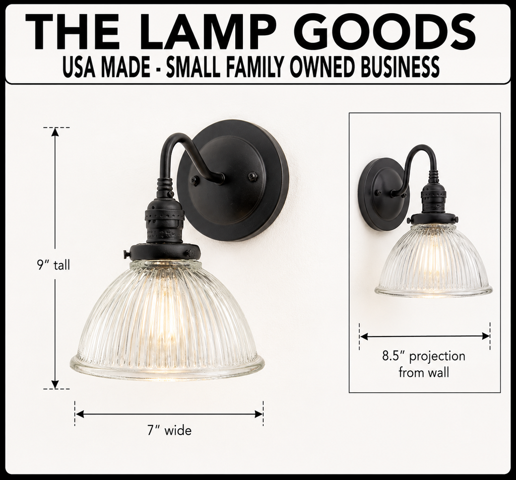 Glass Wall Sconce Light Fixture Factory Holophane Shade