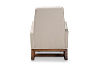 Baxton Studio Yashiya Mid-century Retro Modern Light Beige Fabric Upholstered Rocking Chair and Ottoman Set