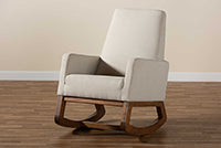 Baxton Studio Yashiya Mid-century Retro Modern Light Beige Fabric Upholstered Rocking Chair