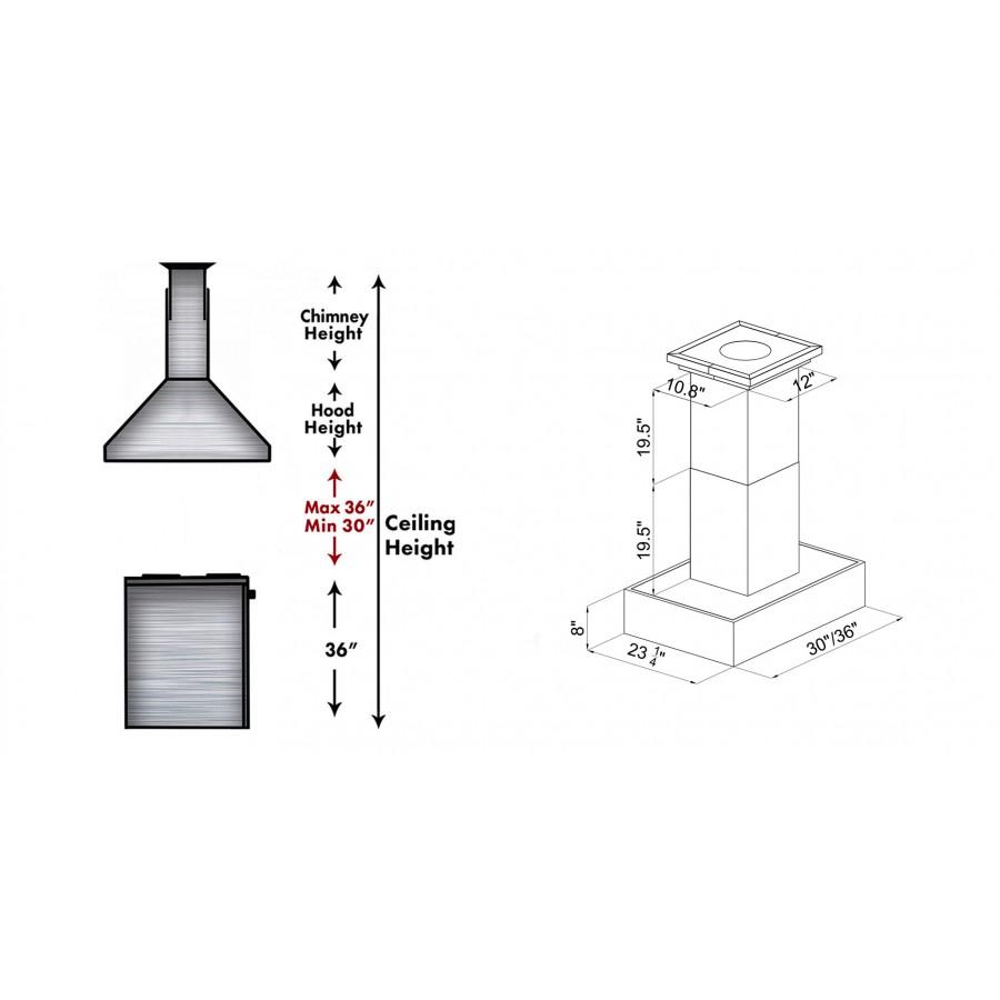 ZLINE 30" Remote Blower Wooden Island Range Hood, 681iM-RS-30-400