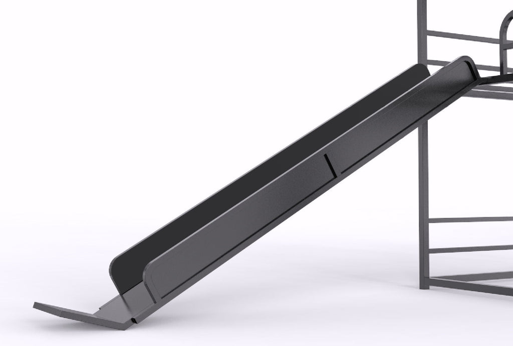 Twin Size House Loft Bed With Slide And Ladder - Black