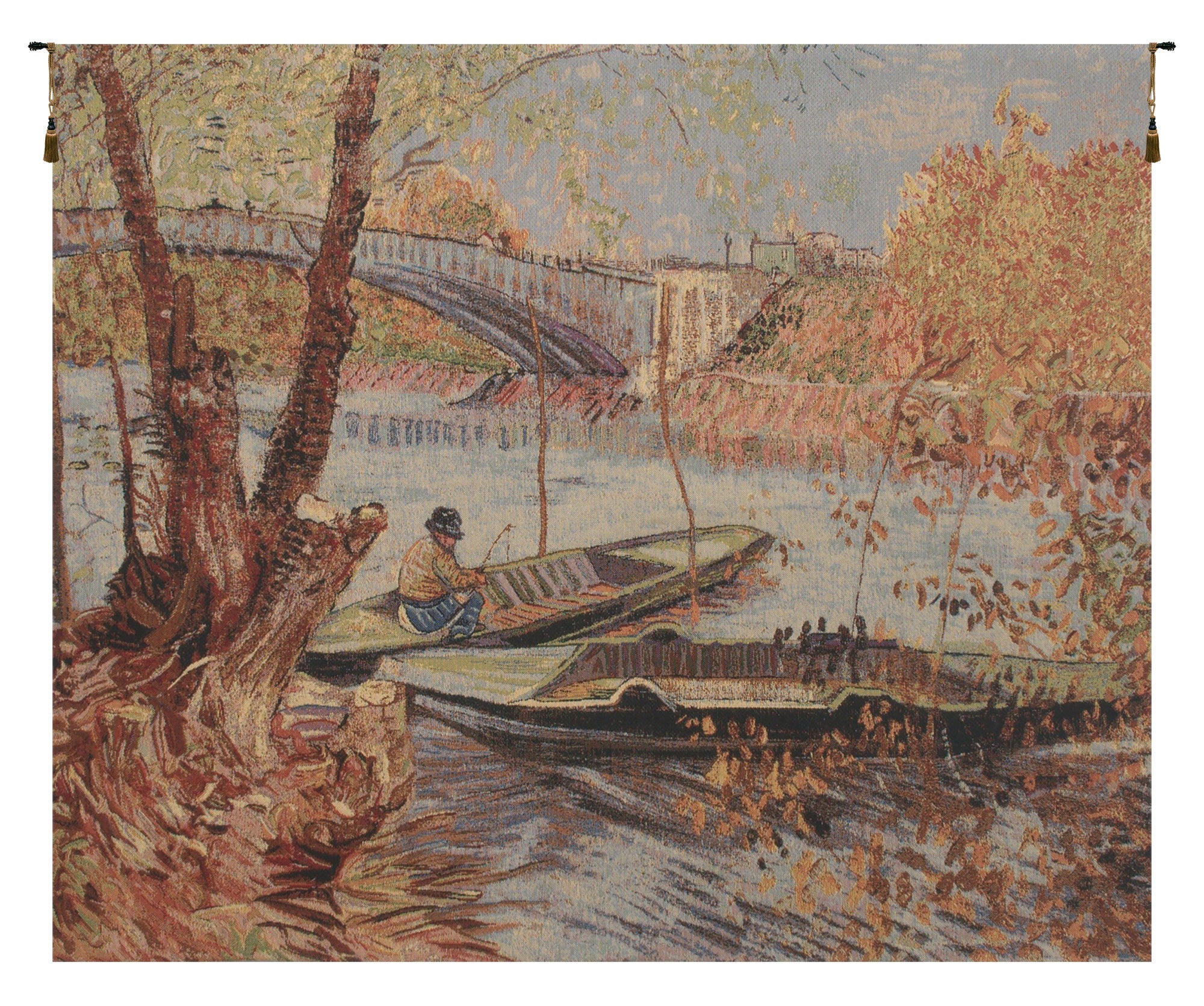 Van Gogh's Fishing in the Spring Tapestry Wholesale