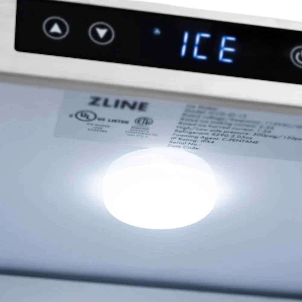 ZLINE 15" Touchstone Clear Cube Ice Maker Drain Pump Stainless Steel Polished Gold ICCDZ-ST-15-G