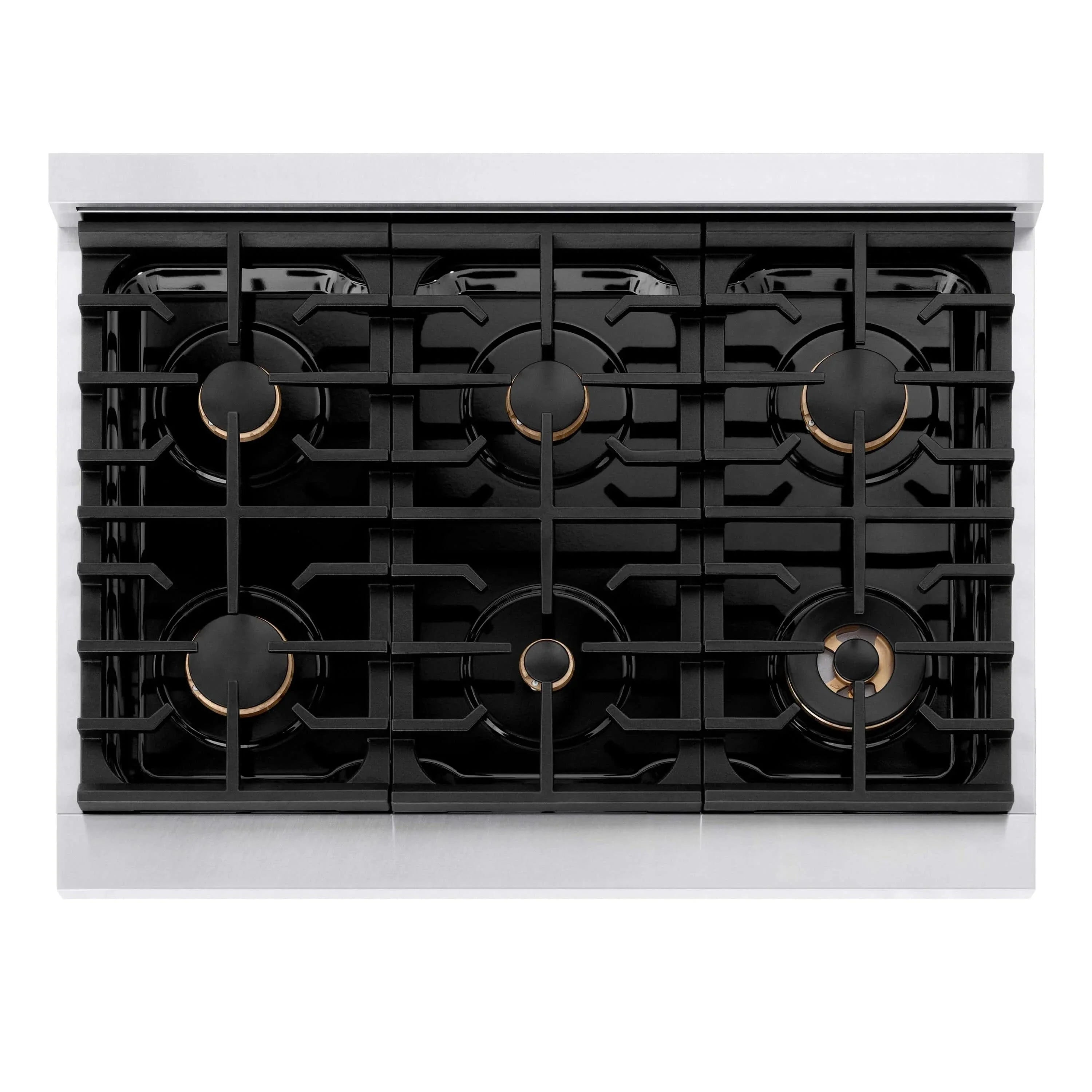 ZLINE 36"Paramount Dual Fuel Range DuraSnow® White Matte, Matte Black SDRSZ-WM-36-MB