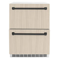 ZLINE 24" Touchstone 168 Can Outdoor-Rated Dual Refrigerator Drawer, Panel Matte Black, RDSPOZ-24-MB