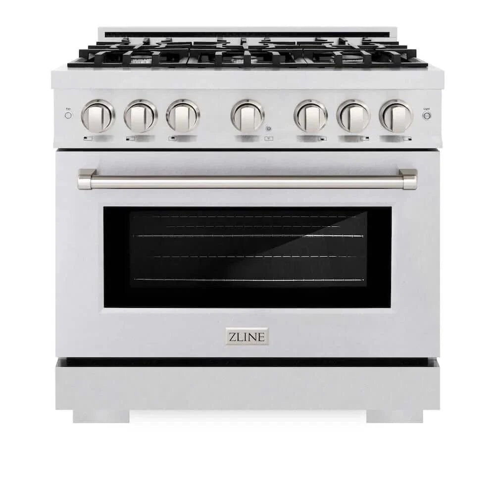 ZLINE 36" Select Dual Fuel Range Gas Cooktop Electric Convection Oven DuraSnow® Stainless Steel HDRS-36