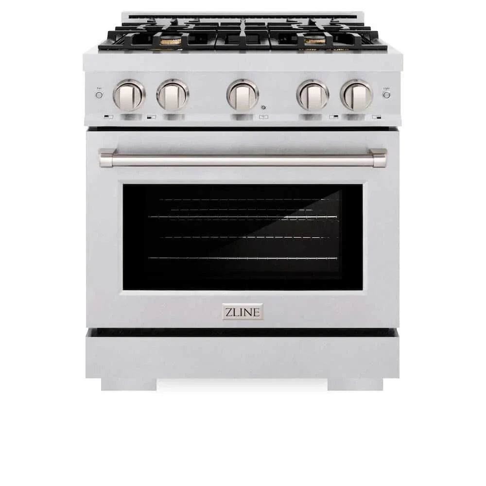 ZLINE 30" Select Gas Range Convection Gas Oven DuraSnow® Stainless Steel Brass Burners HGRS-BR-30