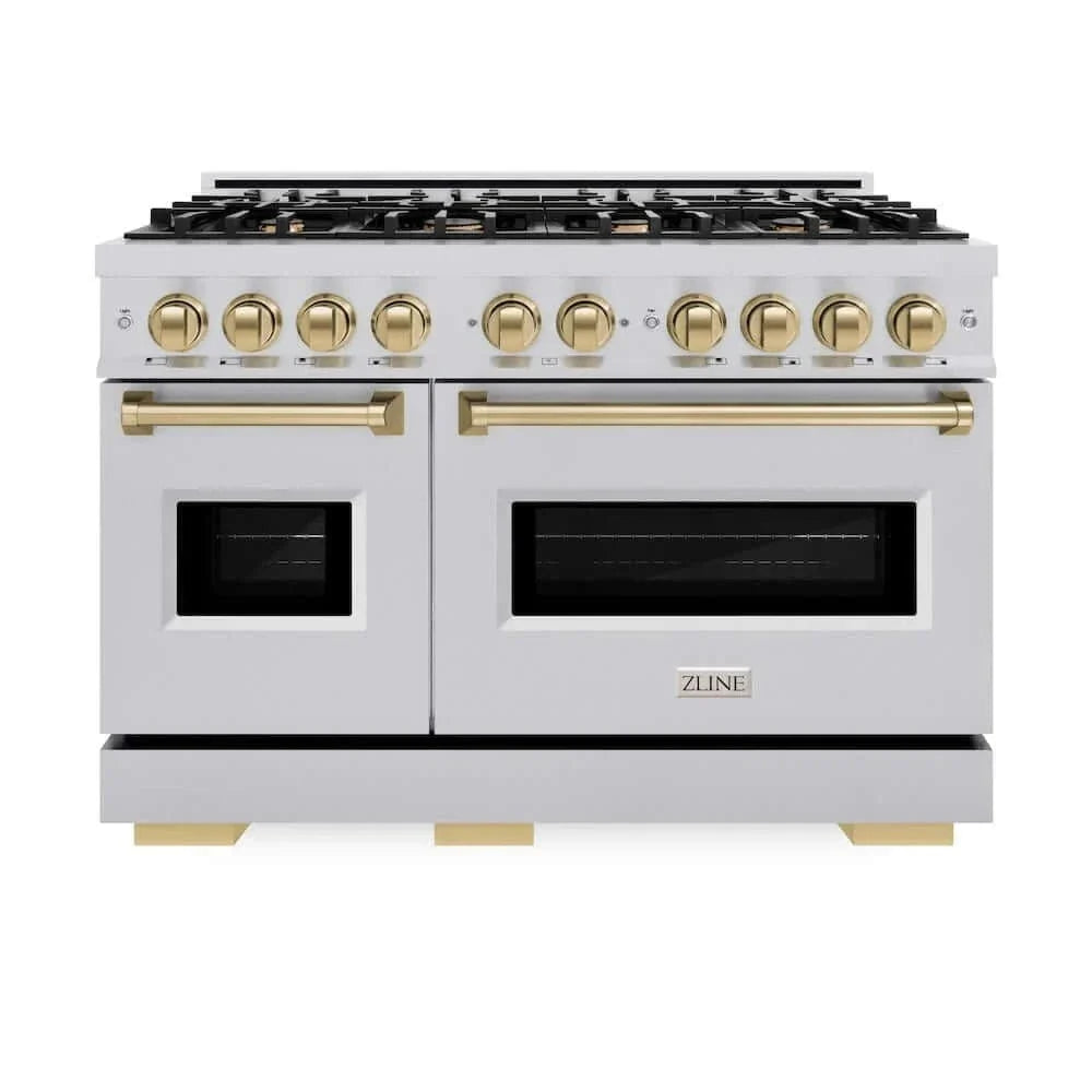 ZLINE 48" Classic Gas Range, Convection Gas Oven Stainless Steel, Champagne Bronze CGRZ-48-CB