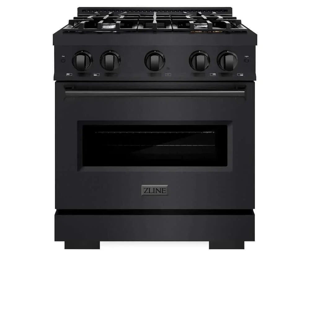 ZLINE 30"Classic Gas Range, Convection Gas Oven, Black Stainless Steel, CGRB-30