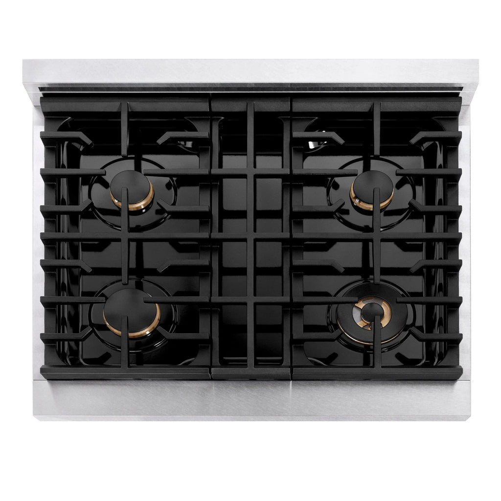 ZLINE 36" Paramount Gas Rangetop DuraSnow® Stainless Steel Champagne Bronze SRTSZ-36-CB