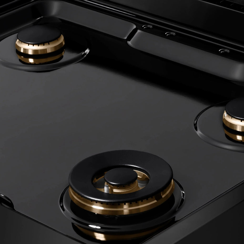 ZLINE 30" Paramount Gas Rangetop Black Stainless Steel Brass Burners SRTB-BR-30