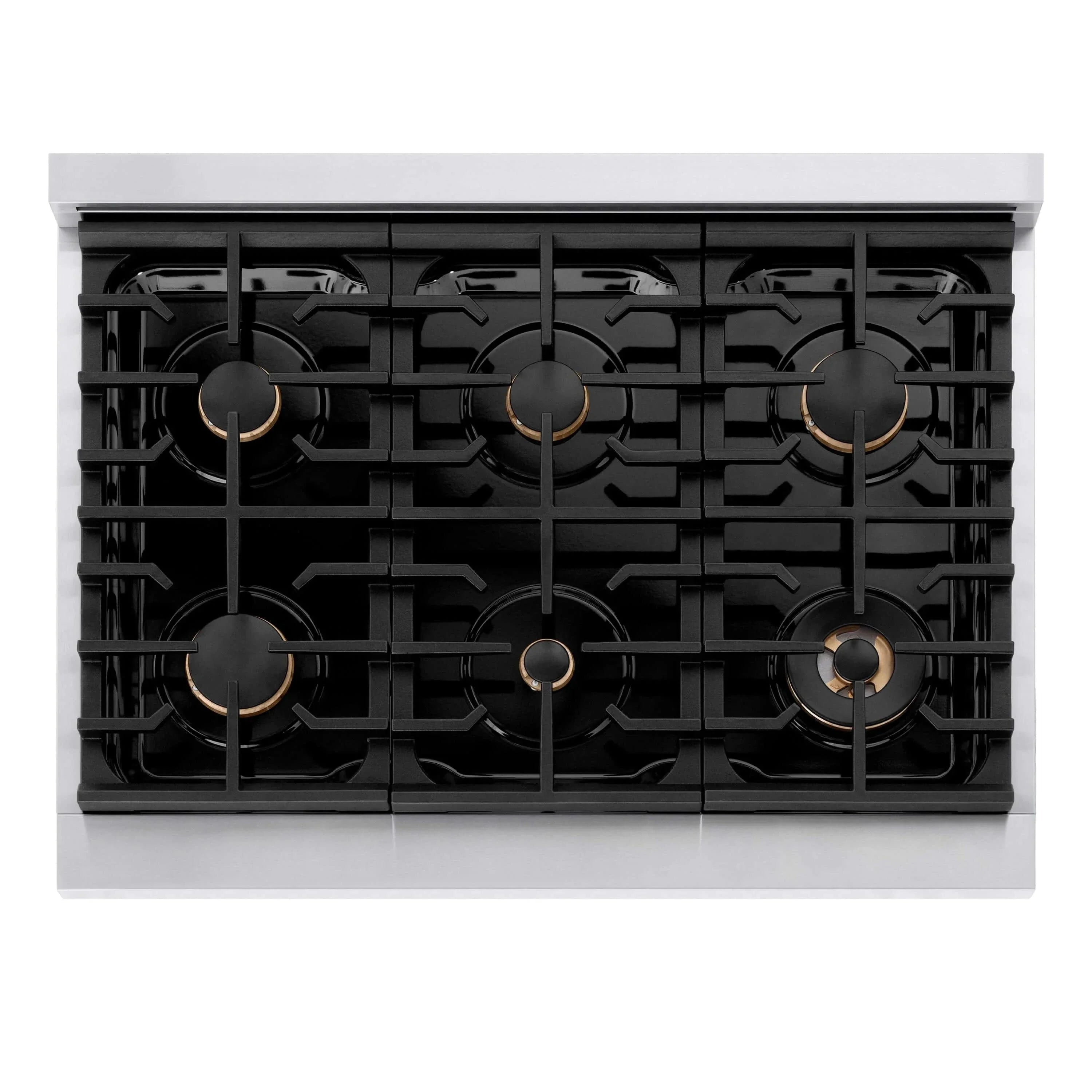 ZLINE 36"Paramount Dual Fuel Range White Matte Gold SDRZ-WM-36-G