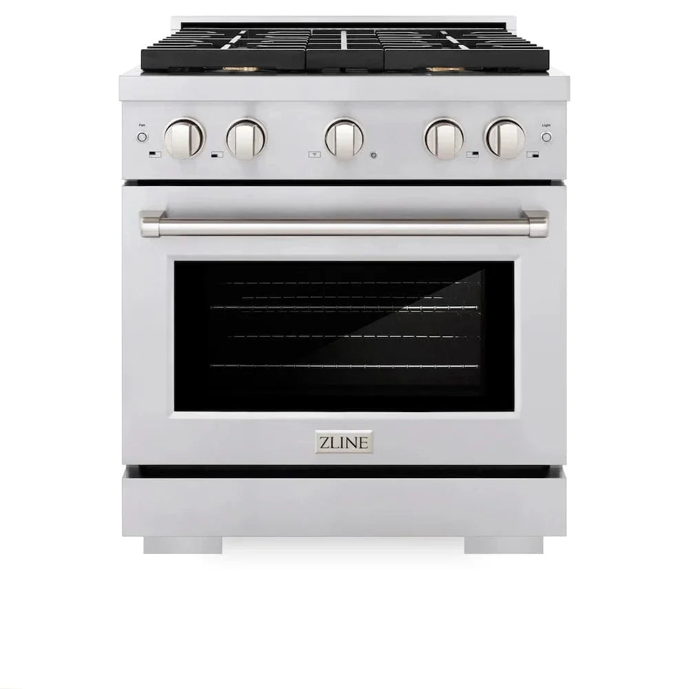 ZLINE 30"Paramount Dual Fuel Range Stainless Steel, Brass Burner, SDR-BR-30