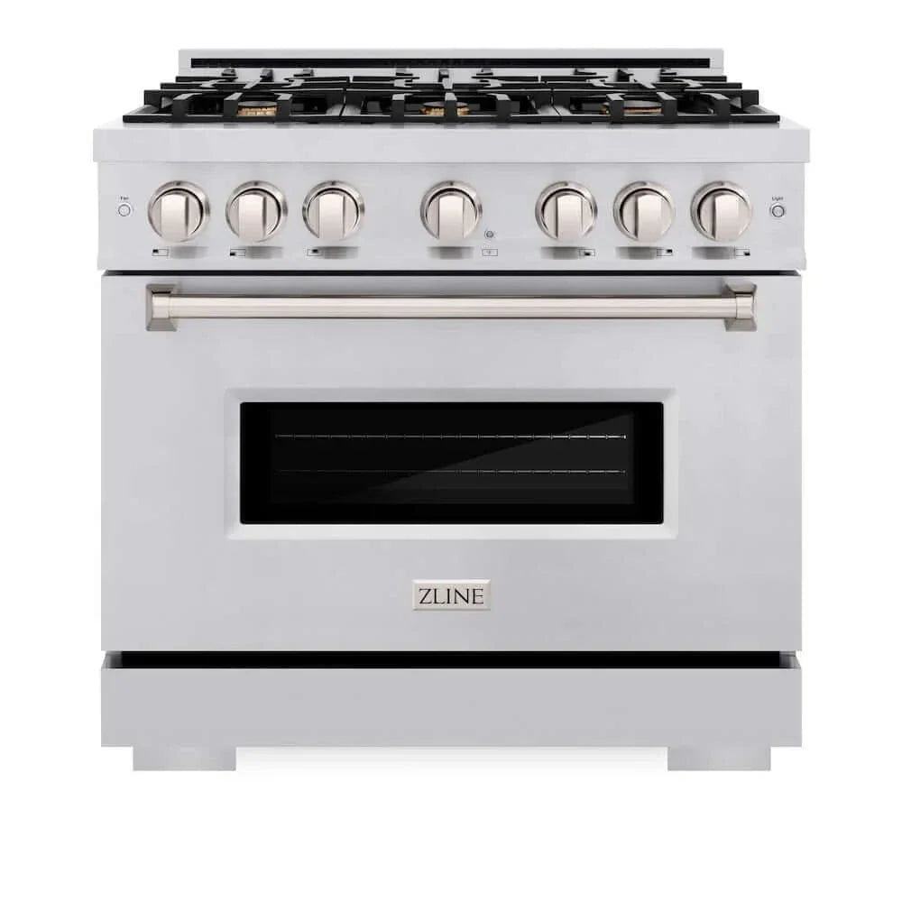 ZLINE 36" Dual Fuel Range, Gas Cooktop, Electric Convection Oven Stainless Steel, CDR-BR-36