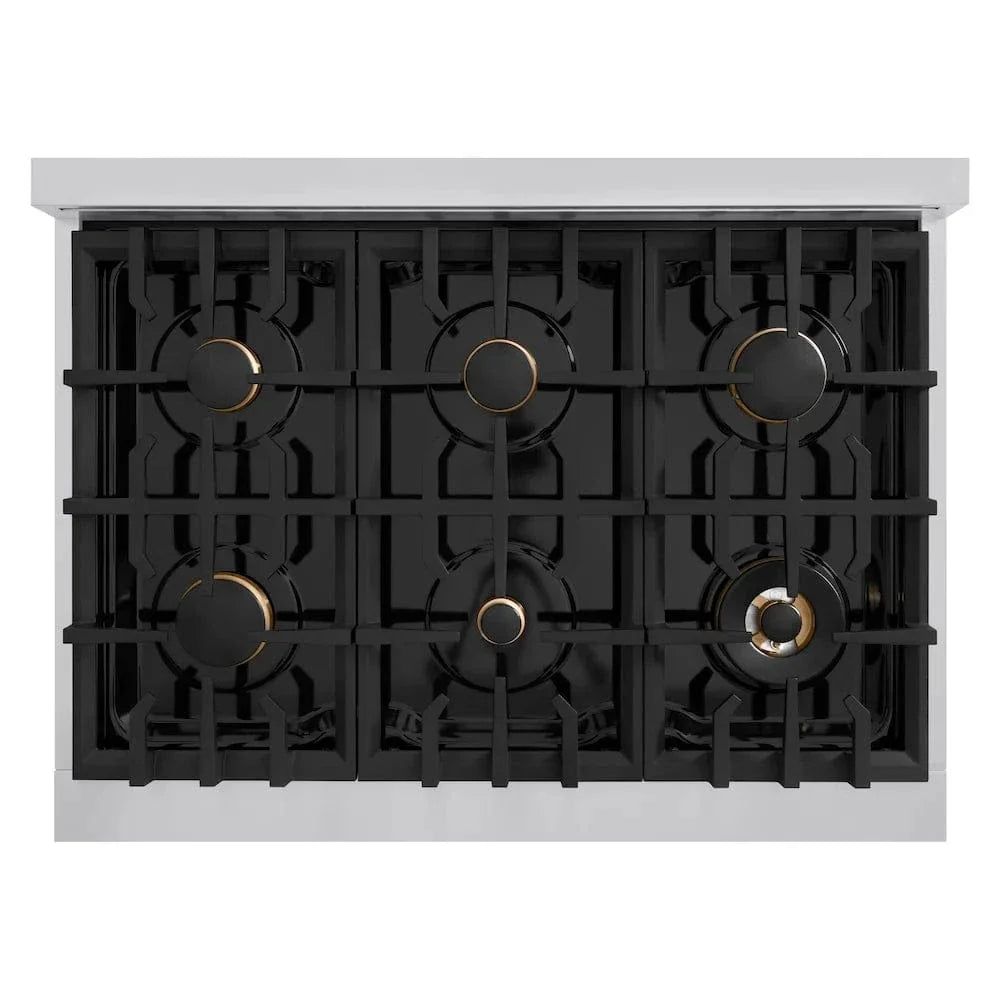 ZLINE 36" Classic Gas Range, Convection Gas Oven Stainless Steel, Matte Black CGRZ-36-MB