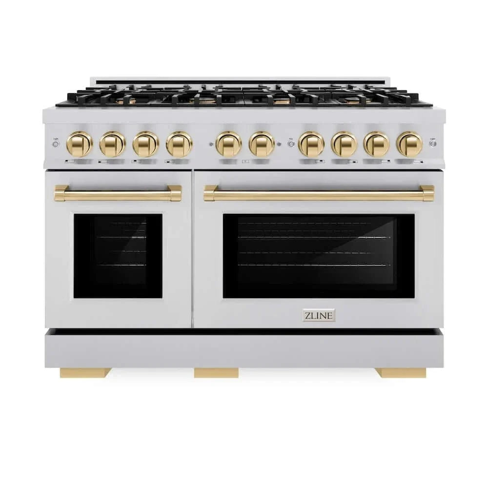 ZLINE 48" Select Gas Range Convection Gas Oven Stainless Steel Gold HGRZ-48-G