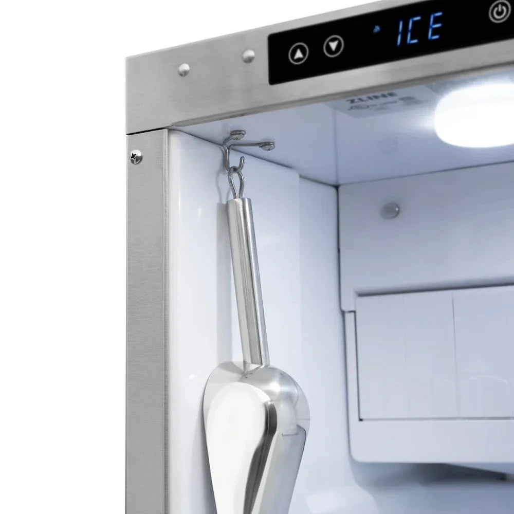 ZLINE 15" Touchstone Gourmet Ice Maker Drain Pump Stainless Steel Door Matte Black IGMDZ-ST-15-MB