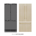 ZLINE 36" Panel Ready Built-In Bottom Freezer Refrigerator,Water Dispenser, Ice Maker,Graphite Gray, Champagne Bronze GRBIVZ-36-CB