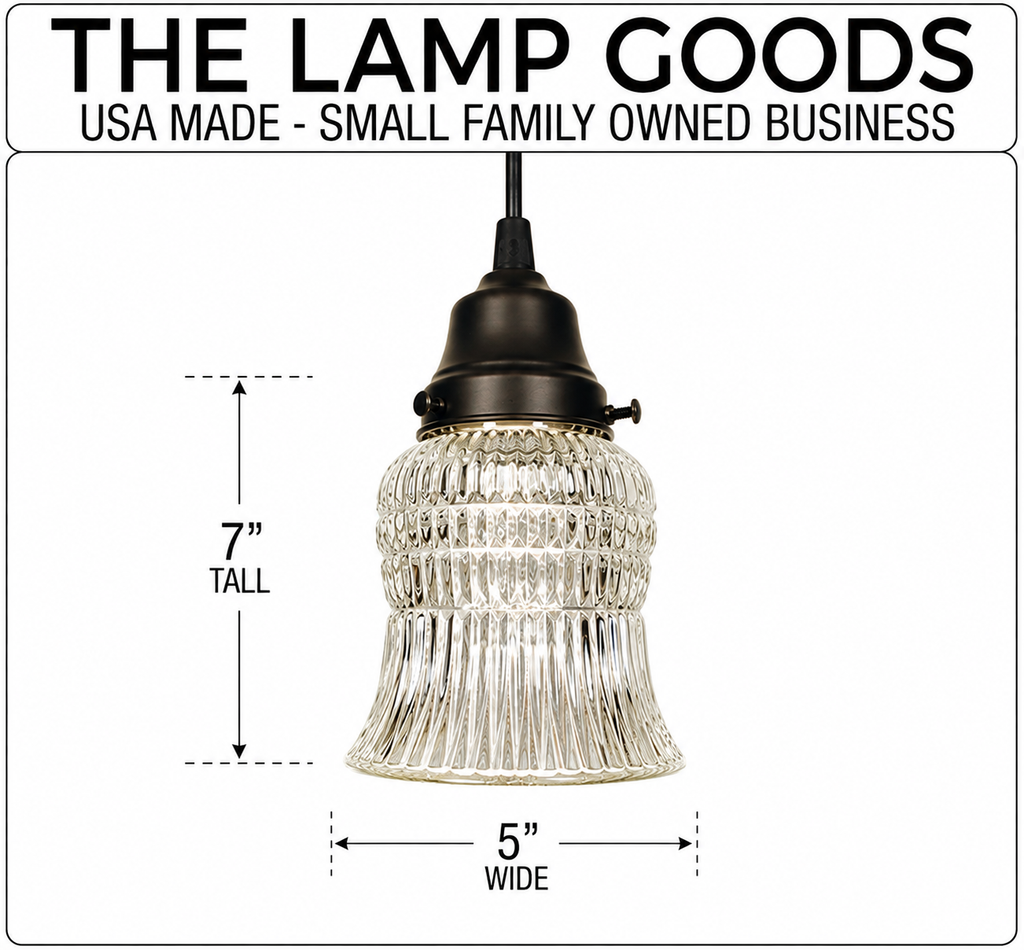 Vintage Bell Glass Hanging Pendant Light