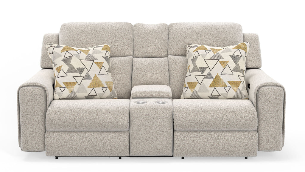 Micah - Power Headrest Power Deep Seat Reclining Console Loveseat - Oatmeal