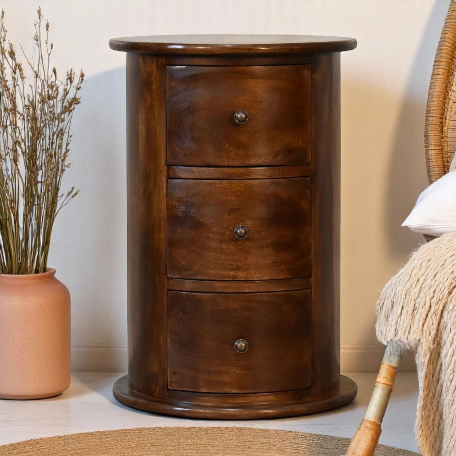 3 Drawer Drum - Chestnut