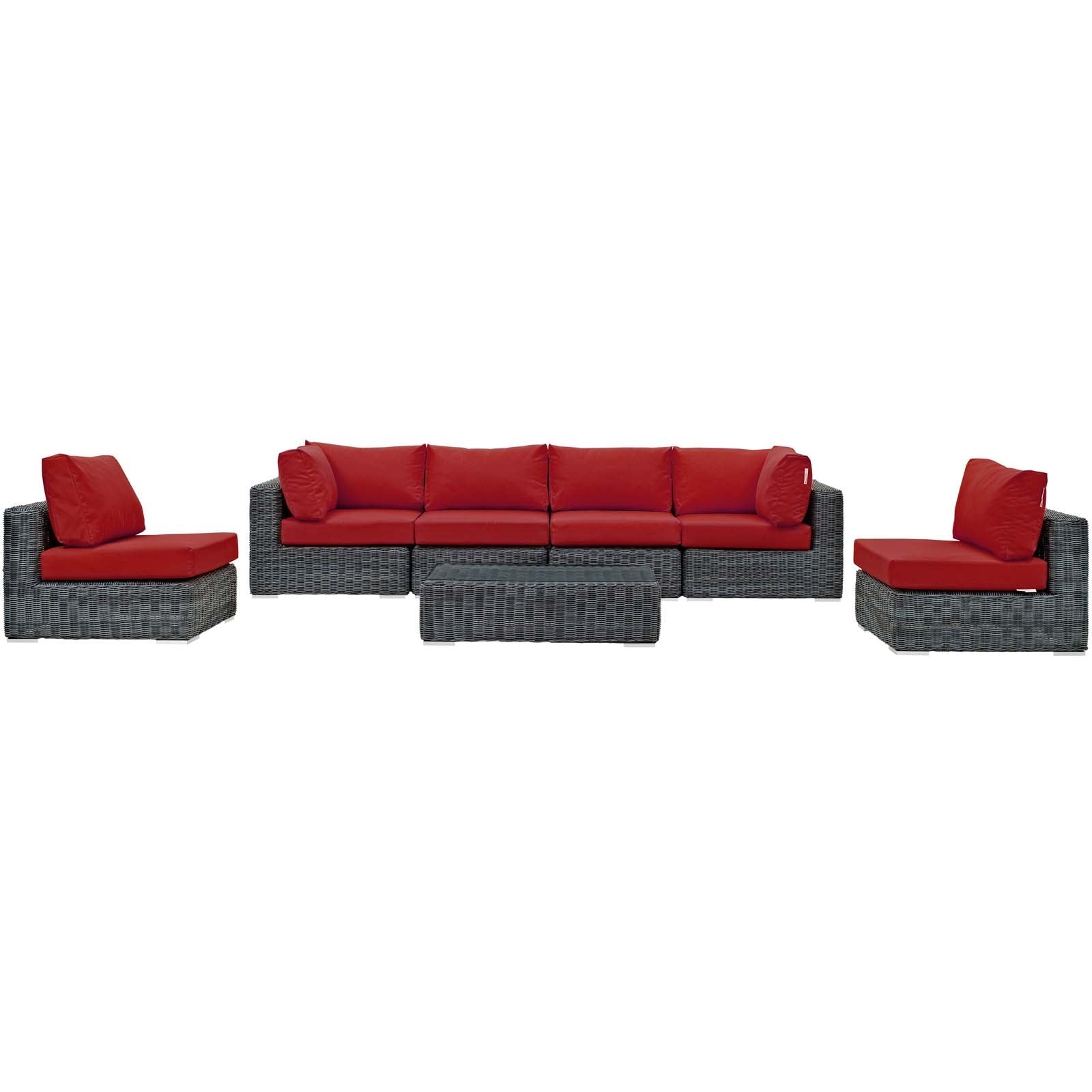 Summon 7 Piece Outdoor Patio Sunbrella¨ Sectional Set by Modway