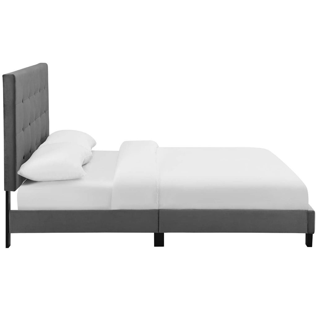 Melanie Tufted Button Upholstered Performance Velvet Twin Platform Bed by Modway
