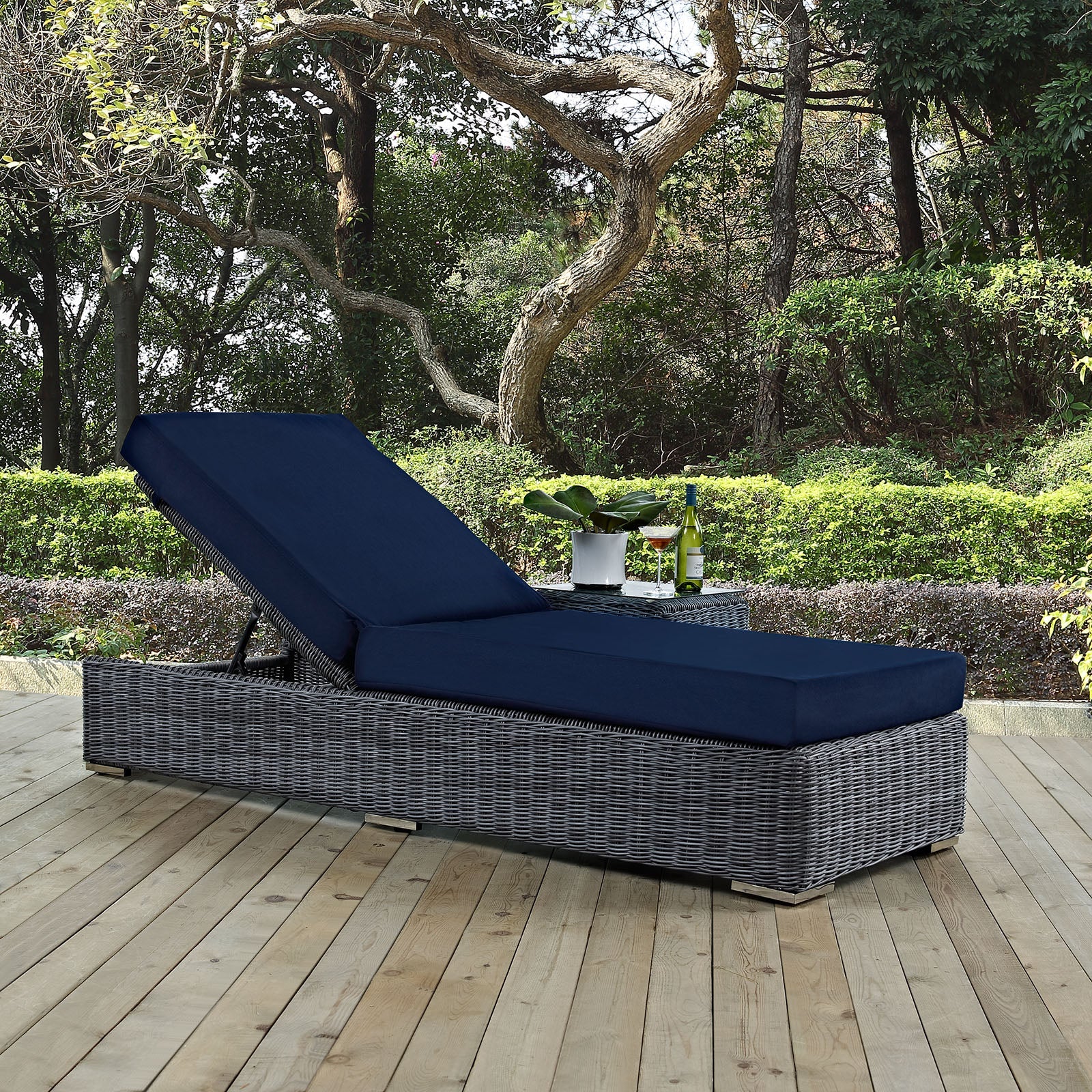 Summon Outdoor Patio Sunbrella¨ Chaise Lounge by Modway