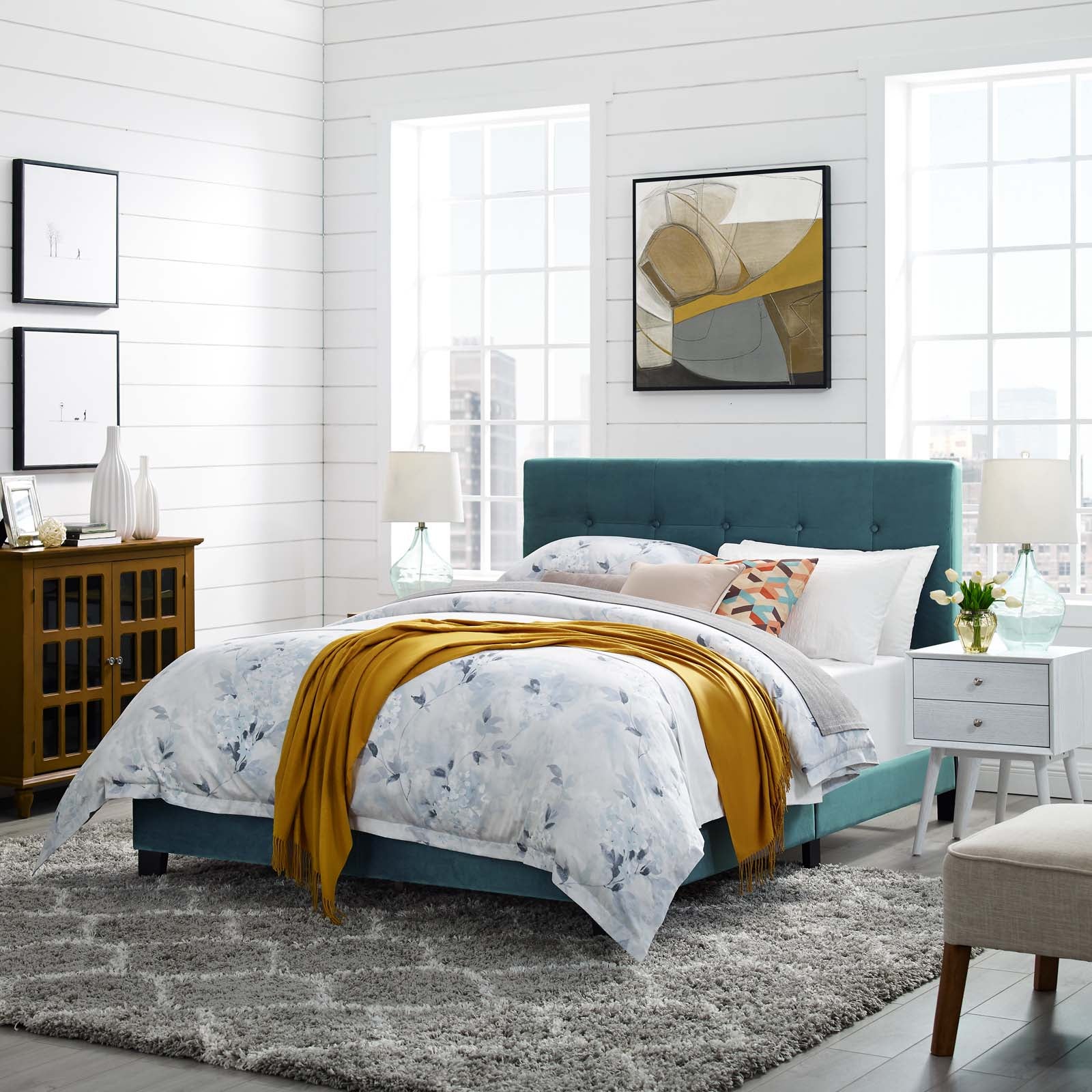 Amira Performance Velvet Full Bed by Modway