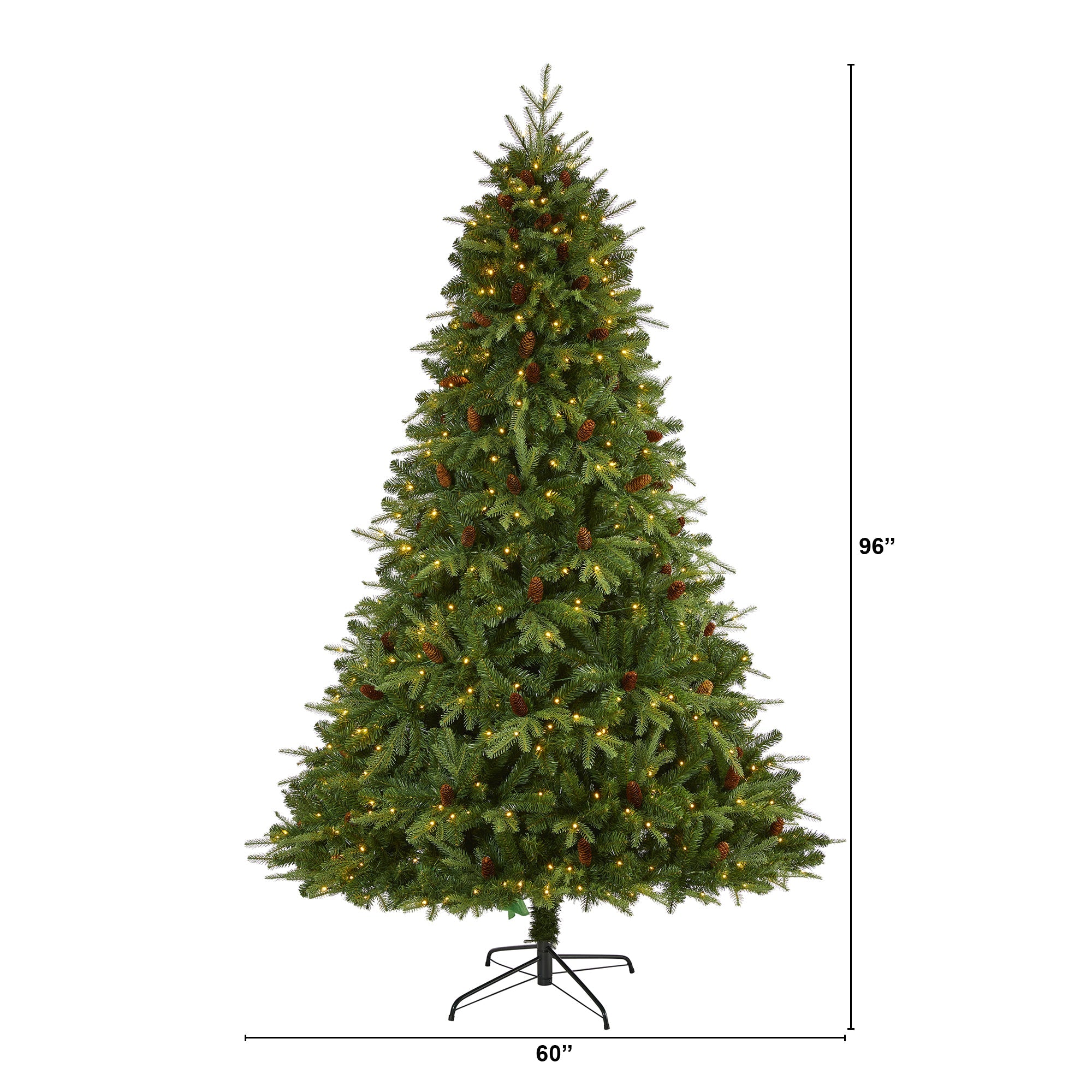 8' Wellington Spruce 'Natural Look' Artificial Christmas Tree w/ 550 Clear LED