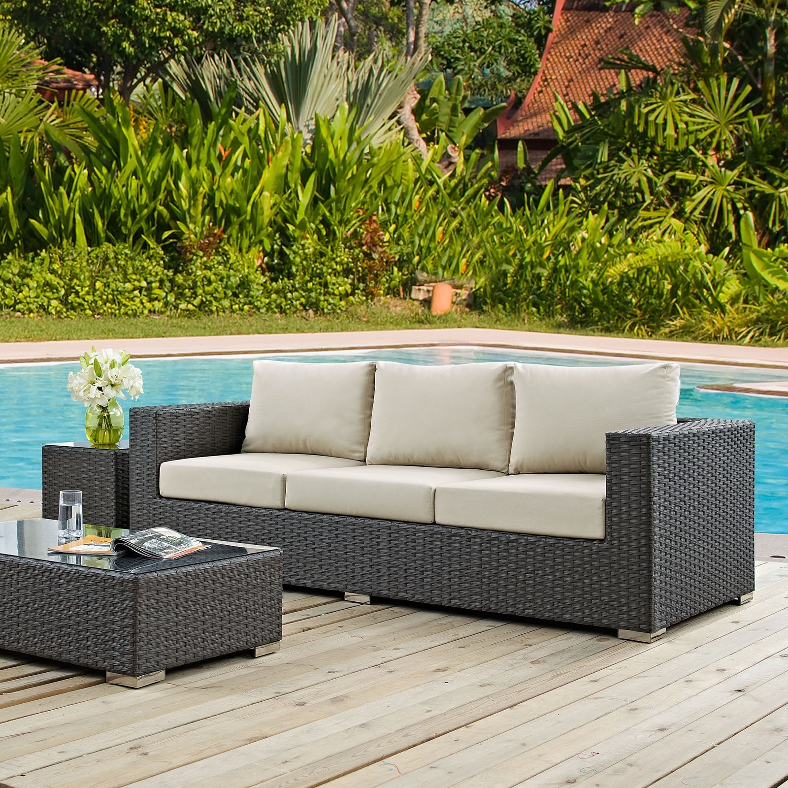 Sojourn Outdoor Patio Sunbrella¨ Sofa by Modway