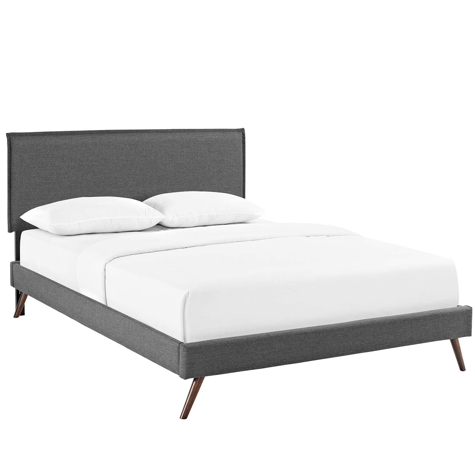 Amaris Queen Platform Bed with Round Splayed Legs
