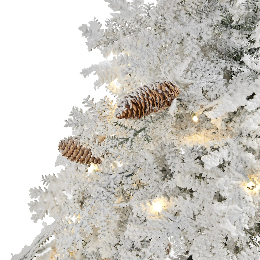 5' Flocked Montana Down Swept Spruce Artificial Christmas Tree