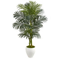 56" Golden Cane Artificial Palm Tree in White Planter