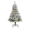 4' Flocked White River Mountain Pine Artificial Christmas Tree w/ Pinecones