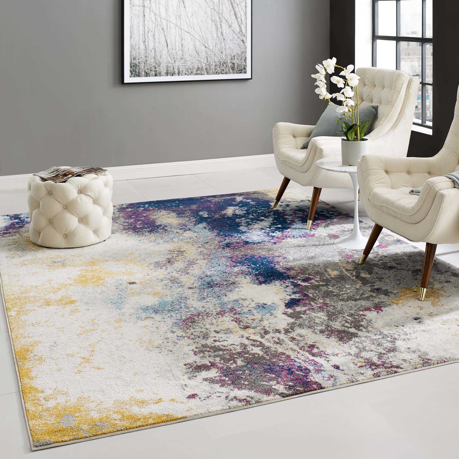 Entourage Adeline Contemporary Modern Abstract 8x10 Area Rug by Modway