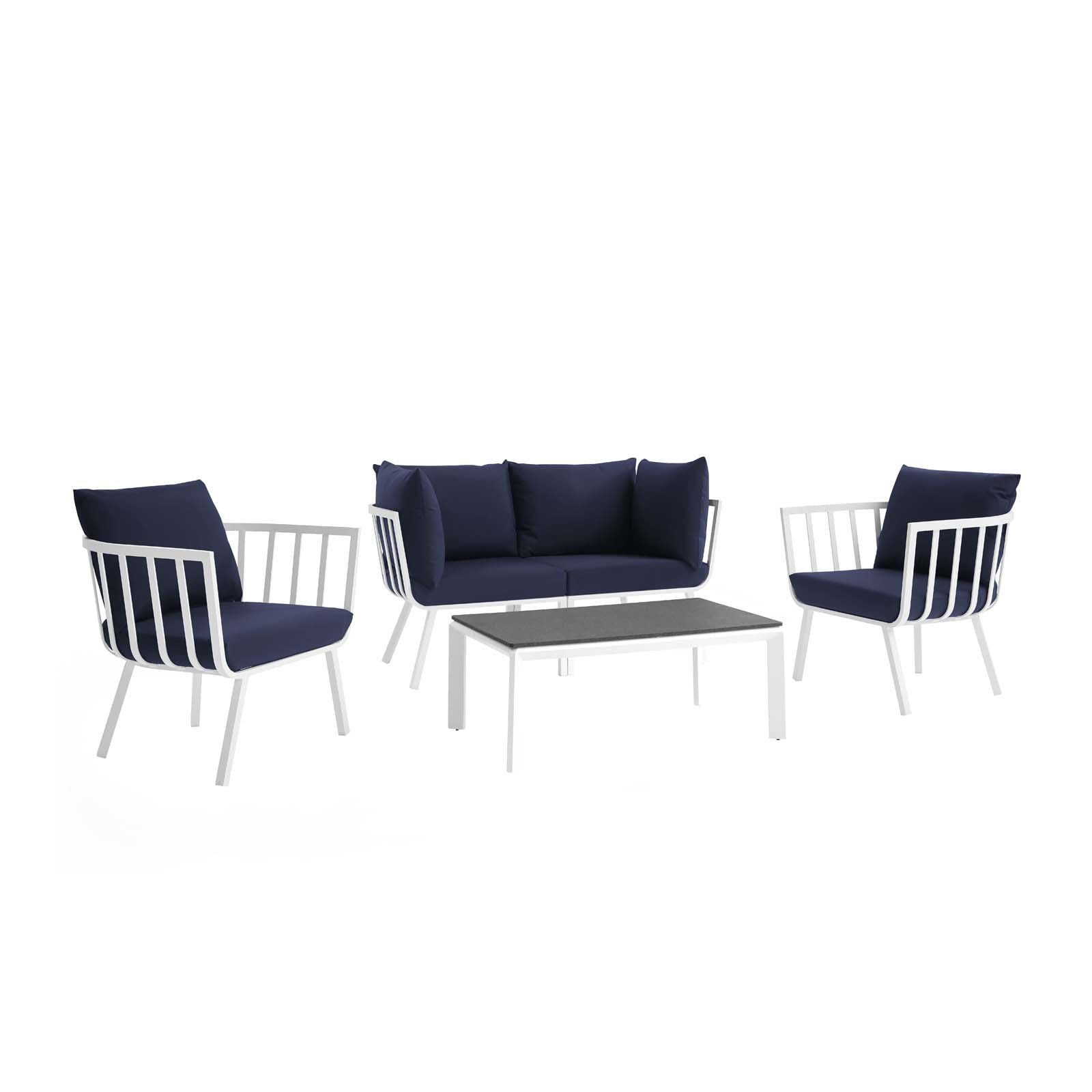Riverside 5 Piece Outdoor Patio Aluminum Set by Modway