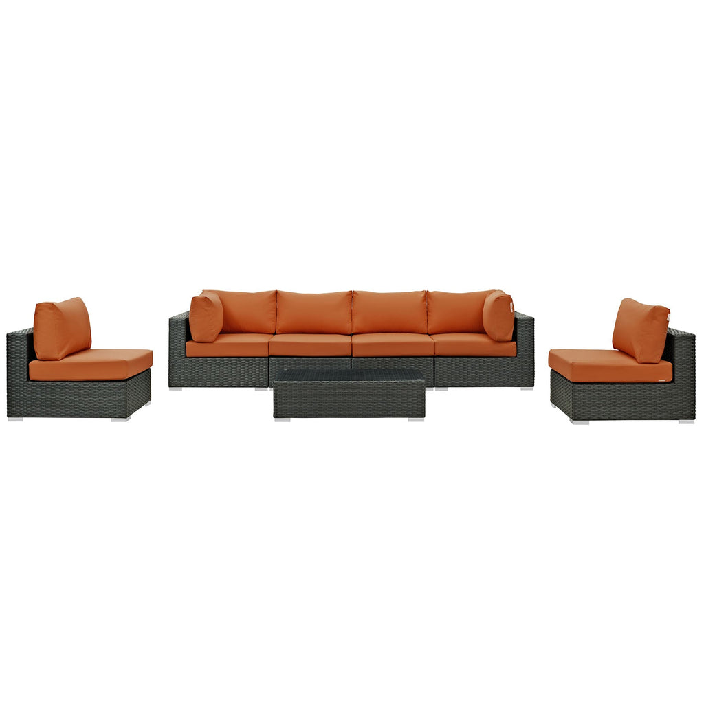 Sojourn 7 Piece Outdoor Patio Sunbrella¨ Sectional Set by Modway