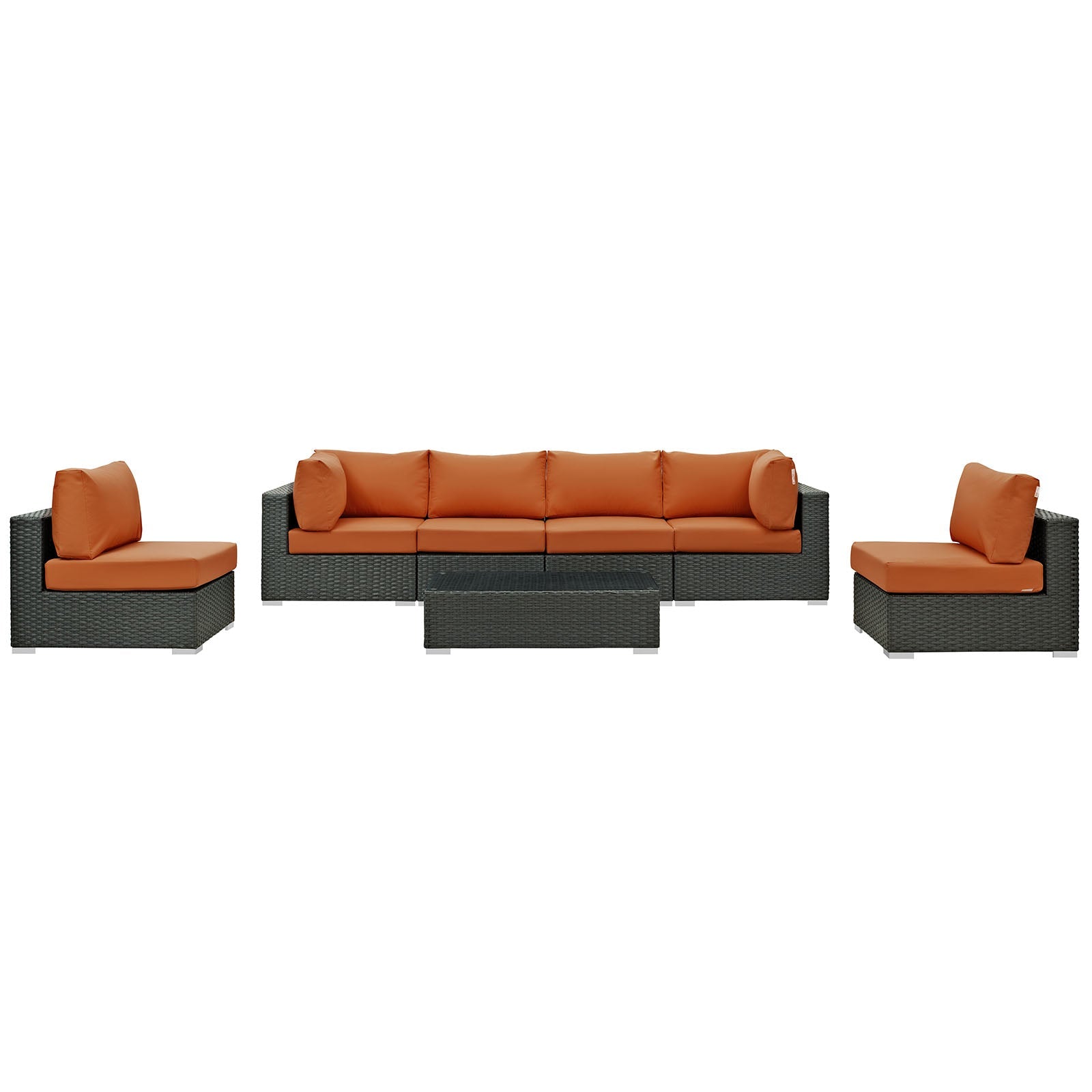 Sojourn 7 Piece Outdoor Patio Sunbrella¨ Sectional Set by Modway