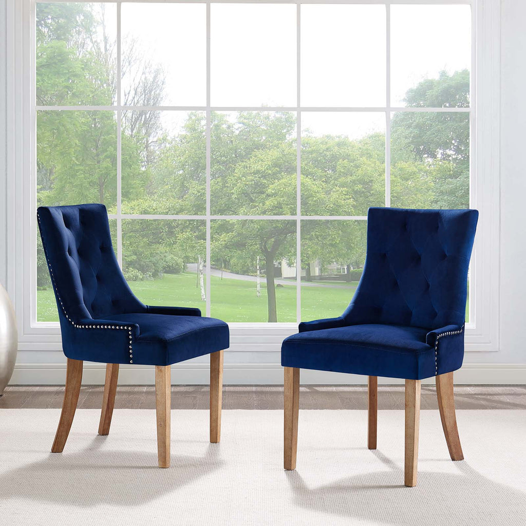 Pose Performance Velvet Dining Chair Set of 2 by Modway