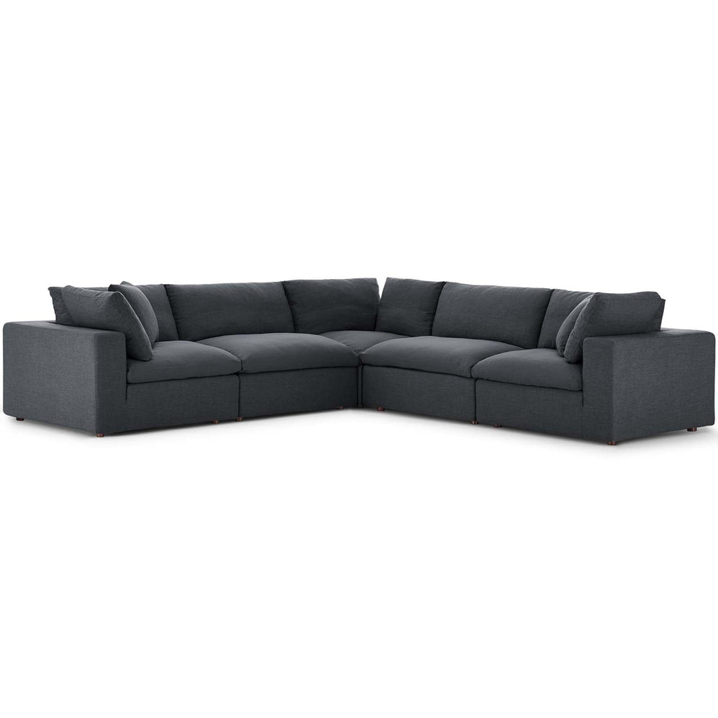 Commix 5 Piece Down Filled Overstuffed Sectional Sofa by Modway